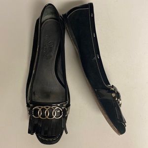 Cole Haan Patent Leather Suede Flat Shoes Size 9.5B